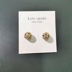 Kate Spade On The Ball Gold Stud Earrings Black Multi
